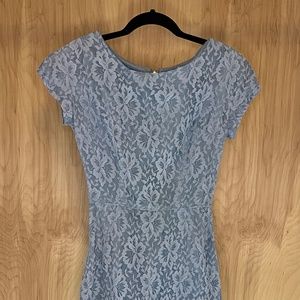 VTG 60s Cocktail Dress Blue Lace Mad Men